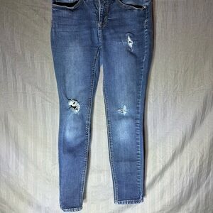 Time and Tru Women's Skinny Jeans in Distressed Blue